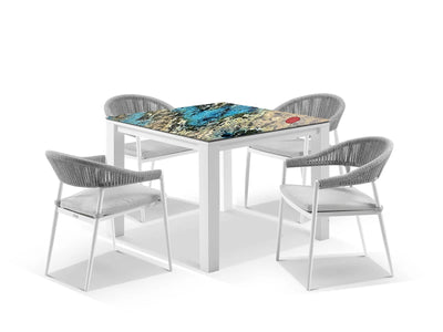 Domiziani Lava Stone Table & Nivala Chairs | Outdoor Dining Setting in White / Luna Rossa / Frost Grey / 5pc 95cm_1