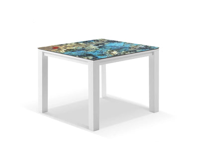 Domiziani Lava Stone Outdoor Dining Table in White / Luna Rossa / 95x95cm