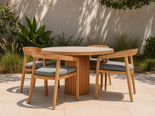 Malia Round Table & Arlo Chairs | Outdoor Dining Setting_7