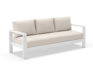 Malibu Sofa  | Outdoor Lounge Setting in White / Beech / 5 Seater / Without Coffee Table_3
