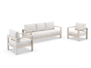 Malibu Sofa  | Outdoor Lounge Setting in Dune / Vanilla / 5 Seater / Without Coffee Table