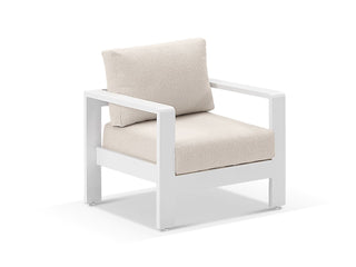 Malibu Sofa  | Outdoor Lounge Setting in White / Beech / 5 Seater / Without Coffee Table_2
