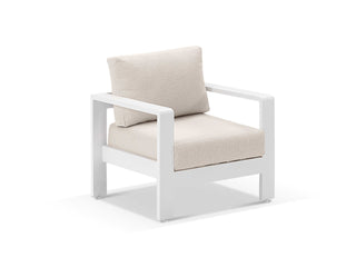 Malibu Outdoor ArmChair in White / Beech