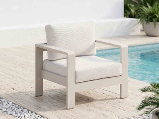 Malibu Outdoor Arm Chair in  Dune / Vanilla 6