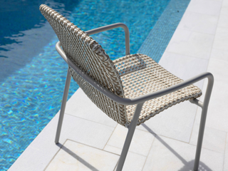 Marlow Outdoor Dining Chair in Dune / Oyster White - Grey Beige 1