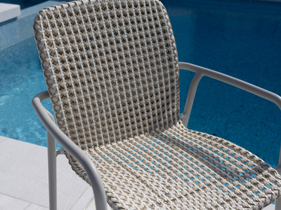 Marlow Outdoor Dining Chair in Dune / Oyster White - Grey Beige 3