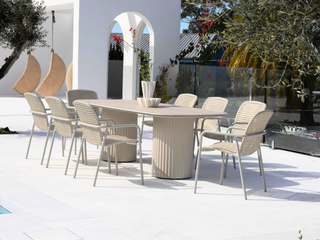 Marlow Outdoor Dining Chair in Dune / Oyster White - Grey Beige 5