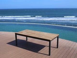 Marseille Extension Outdoor Dining Table in Charcoal / 220 - 340cm - close-up.
