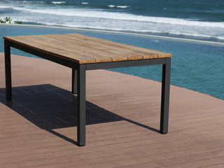 Marseille Extension Outdoor Dining Table in Charcoal / 170 - 280cm - close-up 2.