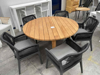 MELB CLEARANCE- Atoll Table with Serang Chairs -6pc Outdoor Dining Setting_1