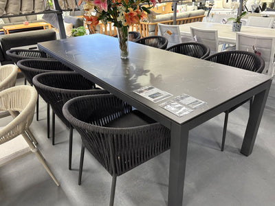 MELB CLEARANCE- Danli Ceramic Table with Gizella Chairs 9pc Outdoor Dining Setting_1