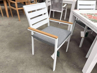 MELB FLOORSTOCK SALE - Adele 220x95 with Twain Teak Arm Chairs 9pc Outdoor Dining Setting_2