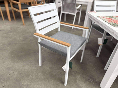 MELB FLOORSTOCK SALE - Adele 220x95 with Twain Teak Arm Chairs 9pc Outdoor Dining Setting_2