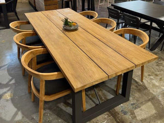 MELB FLOORSTOCK SALE - Laguna Table with Ubud Chairs 7pc Outdoor Dining Setting_1
