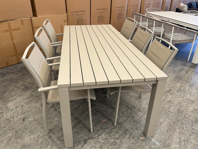 MELB CLEARANCE- Adele Table with Verde Chairs 7pc Dining Setting_1