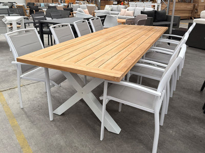 MELB CLEARANCE- Lyon Table with Verde Chairs 9pc Dining Setting_1