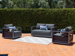Milos Sofa Set | Outdoor Lounge Setting in Charcoal / Graphite / 4 Seater / Without Coffee Table_1