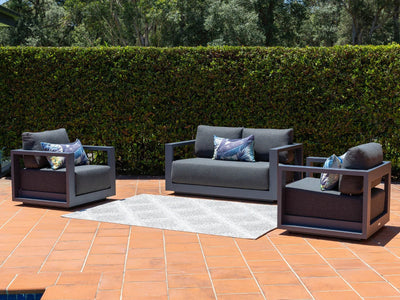 Milos Sofa Set | Outdoor Lounge Setting in Charcoal / Graphite / 4 Seater / Without Coffee Table_1
