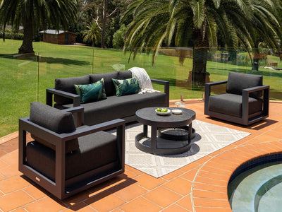 Milos Sofa Set | Outdoor Lounge Setting in Charcoal / Graphite / 5 Seater / Aspen Coffee Table Set_7