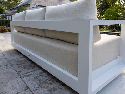 Milos Sofa Set | Outdoor Lounge Setting in White / Pebble / 5 Seater / Aspen Coffee Table Set_7