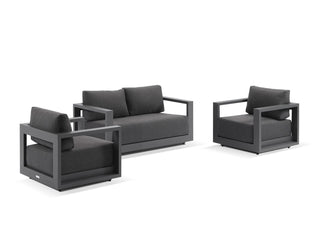 Milos Sofa Set | Outdoor Lounge Setting in Charcoal / Graphite / 4 Seater / Without Coffee Table_2