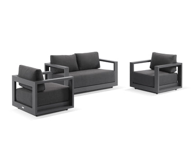 Milos Sofa Set | Outdoor Lounge Setting in Charcoal / Graphite / 4 Seater / Adele Coffee Table Set_2