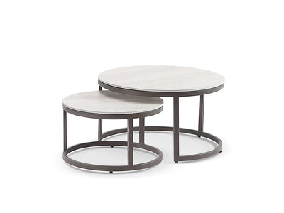 Milos Coffee Table Set in Bronze / Calcite 1