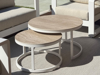 Bali Outdoor Lounge Setting in White / Latte / Beech / Milos Coffee Table Set_11