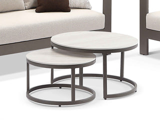 Milos Coffee Table Set in Bronze / Calcite
