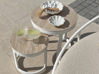 Bali 3pc Sofa Set | Outdoor Balcony Setting in White / Latte / Beech / Milos Side Table Set_7