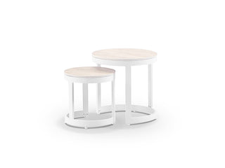 Bali 3pc Sofa Set | Outdoor Balcony Setting in White / Latte / Beech / Milos Side Table Set_10