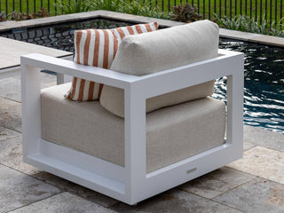 Milos Sofa Set | Outdoor Lounge Setting in White / Pebble / 4 Seater / Without Coffee Table_6