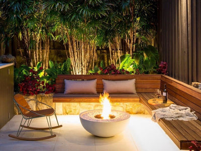 Ecosmart Mix 850 Outdoor Fire Pit in Bone - lifestyle.
