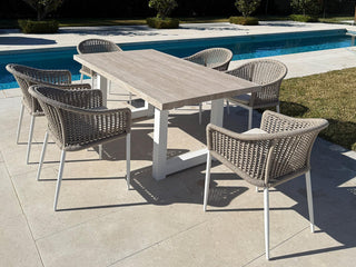 Modena Table & Bali Chairs | Outdoor Dining Setting in White / 7pc 180cm_1