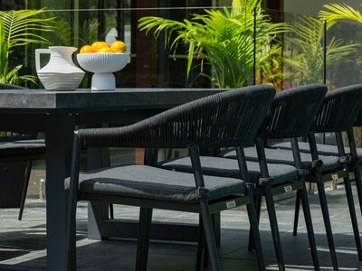 Adele Table & Nivala Chairs | Outdoor Dining Setting in Charcoal / Black / 11pc 280cm_5