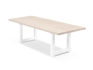 Modena Outdoor Dining Table in White / Travertino / 240x100cm