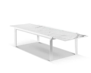 Mona Extension Table & Nivala Chairs | Outdoor Dining Setting in White / C55 / Frost Grey_6