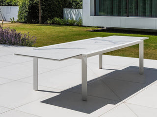 Mona Extension Table & Sevilla Chairs | Outdoor Dining Setting in White / C55 / Light Grey_10