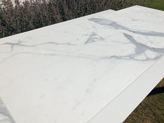 Mona Extension Outdoor Dining Table in White / C55 5.