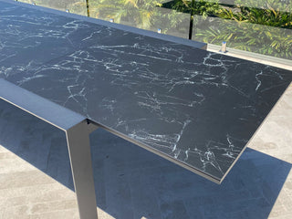Mona Extension Table & Serang Chairs | Outdoor Dining Setting in Charcoal / C57 / Black_6