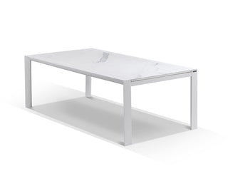 Mona Extension Table & Sevilla Chairs | Outdoor Dining Setting in White / C55 / Light Grey_12