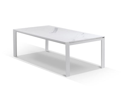 Mona Extension Table & Sevilla Chairs | Outdoor Dining Setting in White / C55 / Light Grey_12