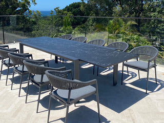 Mona Extension Table & Nivala Chairs | Outdoor Dining Setting in Charcoal / C57 / Black_8