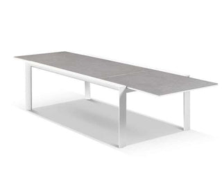 Mona Extension Table & Nivala Chairs | Outdoor Dining Setting in White / C22 / Frost Grey_5