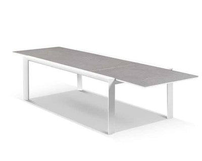 Mona Extension Table & Nivala Chairs | Outdoor Dining Setting in White / C22 / Frost Grey_5