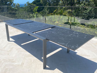 Mona Extension Outdoor Dining Table in Charcoal / C57.