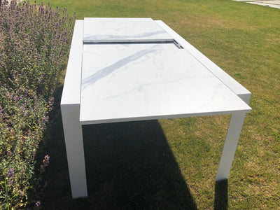 Mona Extension Outdoor Dining Table in White / C55 7.