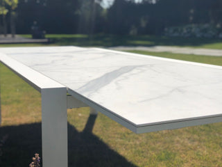 Mona Extension Table & Sevilla Chairs | Outdoor Dining Setting in White / C55 / Light Grey_15