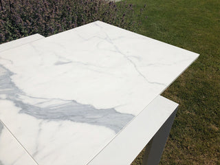 Mona Extension Table & Sevilla Chairs | Outdoor Dining Setting in White / C55 / Light Grey_16