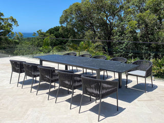 Mona Extension Outdoor Dining Table in Charcoal / C57 4.
